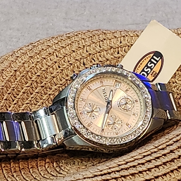 NWT FOSSIL Decker Chronograph Watch ES339 New Battery SS 8 inch - Picture 8 of 9